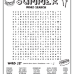 Summer Word Search Free Pdf Printables | 6 Levels Of Difficulty Pertaining To Summer Large Print Word Search Printable