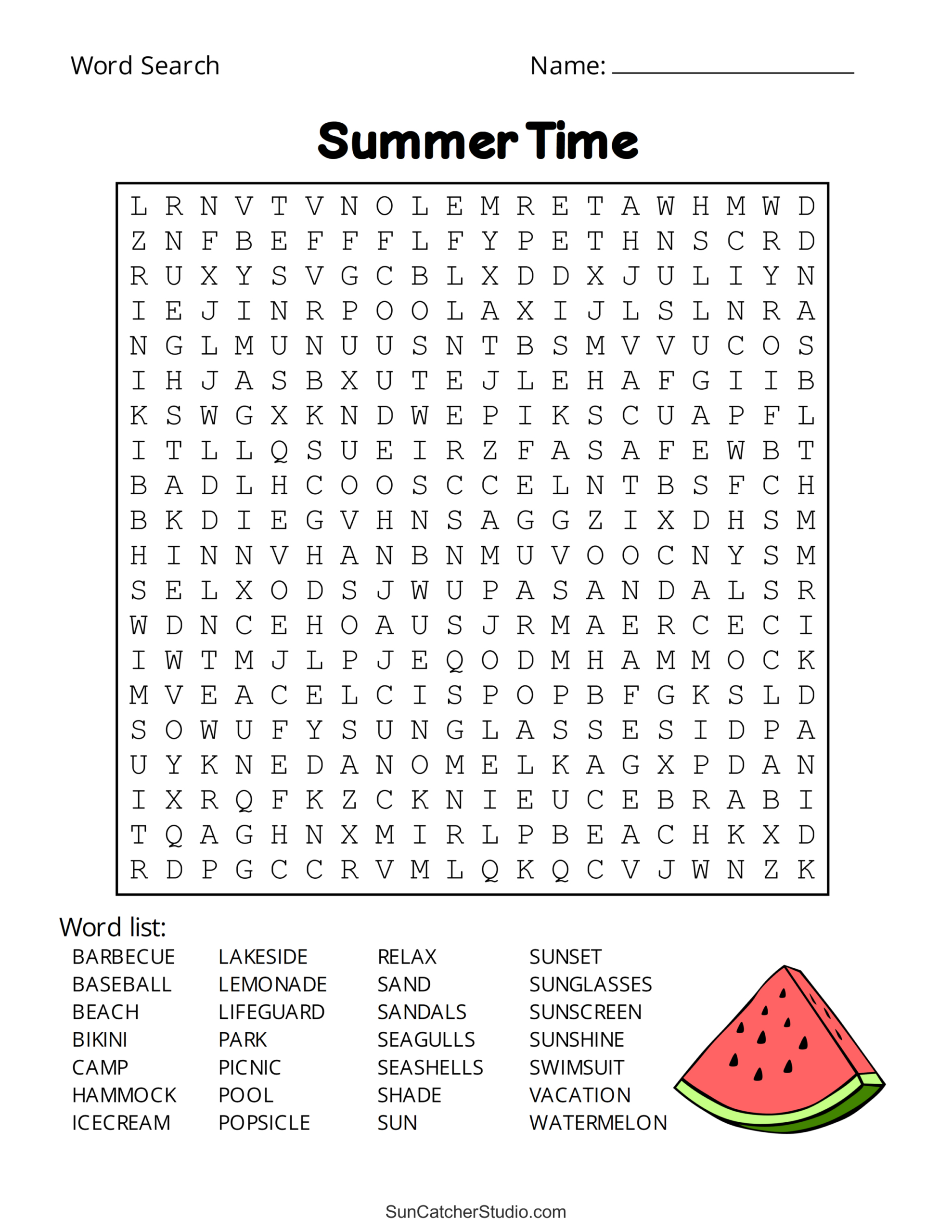 Summer Word Search (Free Printable Puzzles) – Free Printables in Summertime Word Search Printable