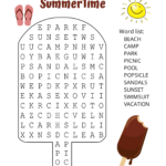 Summer Word Search (Free Printable Puzzles) – Free Printables Pertaining To Free Printable Word Search For Kids Summer