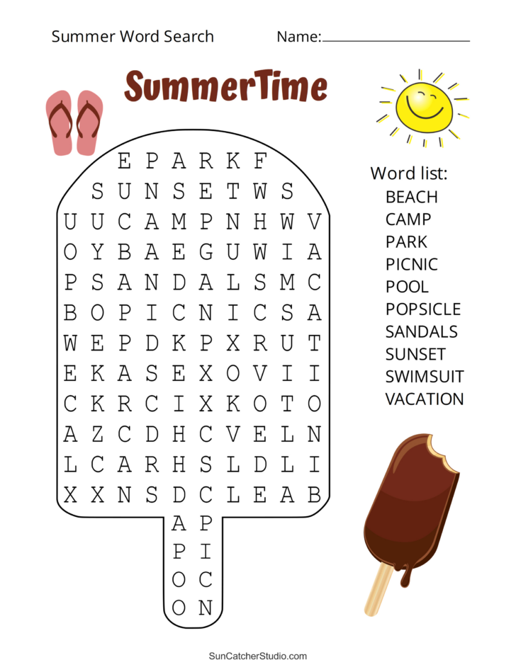Free Printable Word Search For Kids Summer Free Printable Word Search For Kids Summer