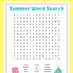 Summer Word Search Free Printable Worksheet For Kids Throughout Free Printable Word Search For Summer