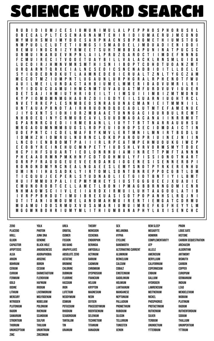 Super Hard Word Searches - 10 Free Pdf Printables | Printablee pertaining to Science Word Search Puzzles Printable
