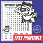 Super Hero Word Search  Free Printable   Your Therapy Source Within Printable Superhero Word Search