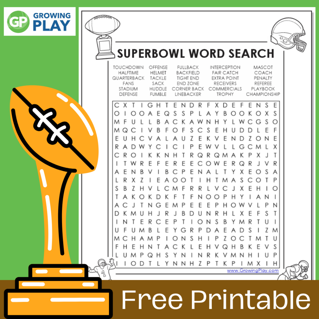 Superbowl Word Search Free Printable - Growing Play with regard to Free Printable Word Search Super Bowl