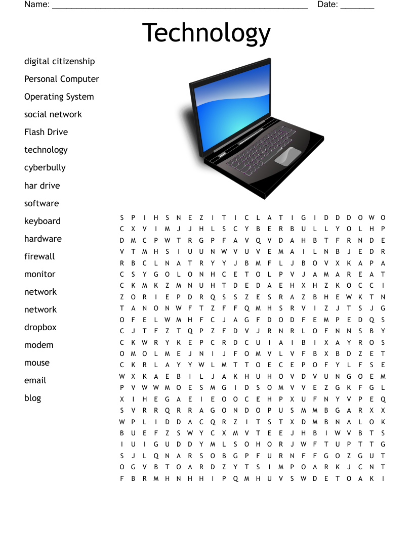 Technology Word Search - Wordmint with regard to Technology Word Search Printable