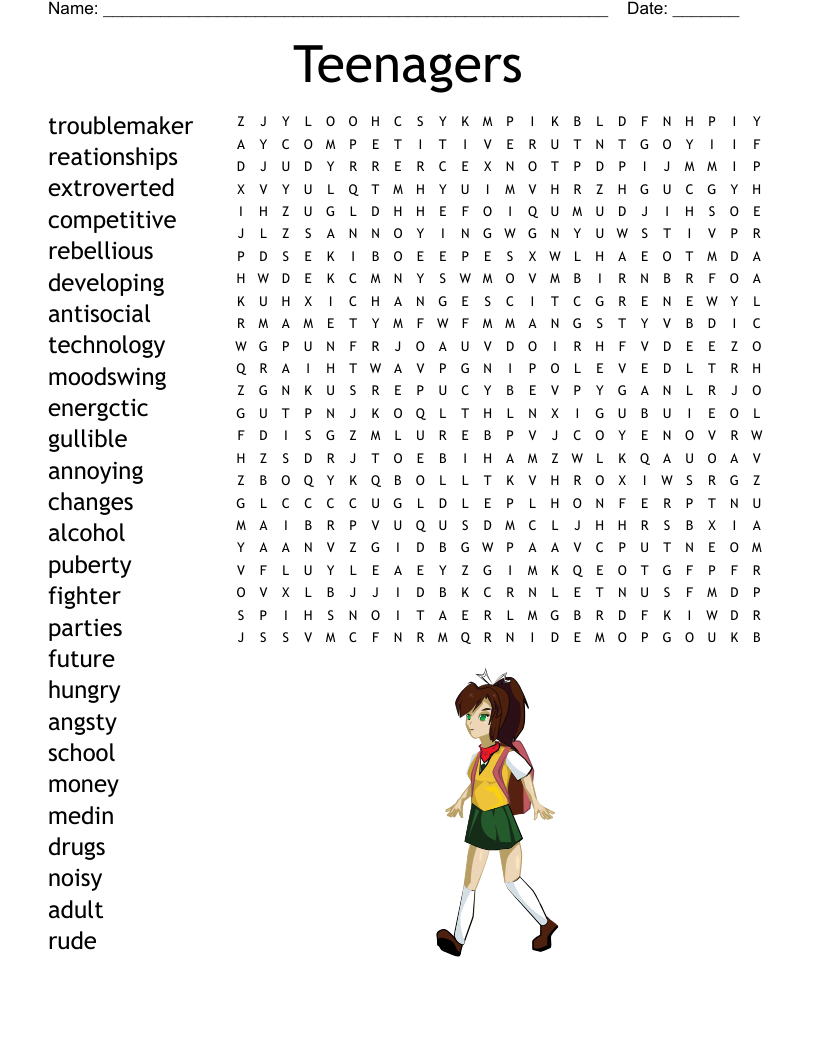 Teenagers Word Search - Wordmint throughout Printable Word Searches For Teens