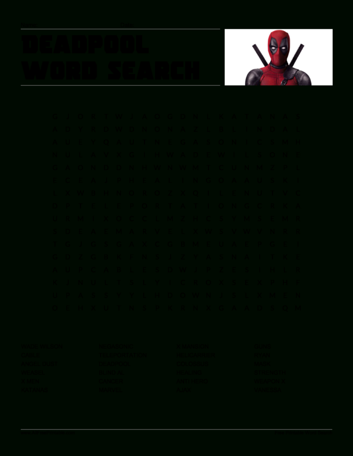 X Men Word Search Printable