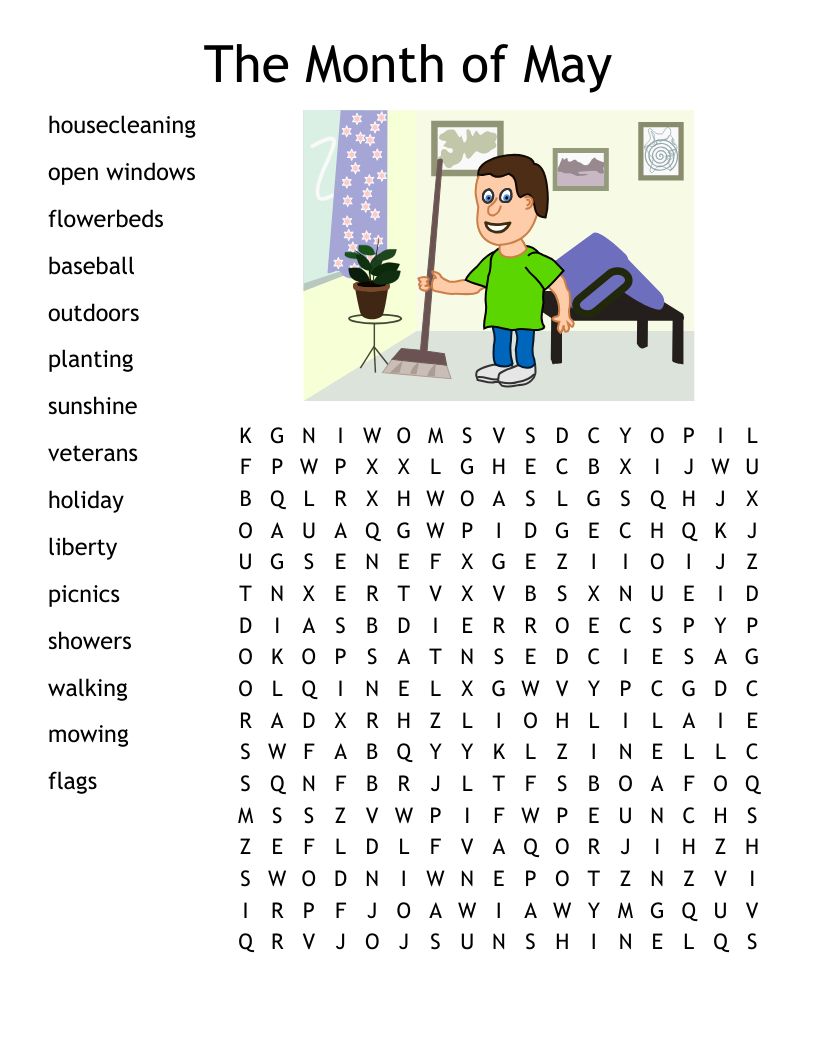 The Month Of May Word Search - Wordmint with May Printable Word Search