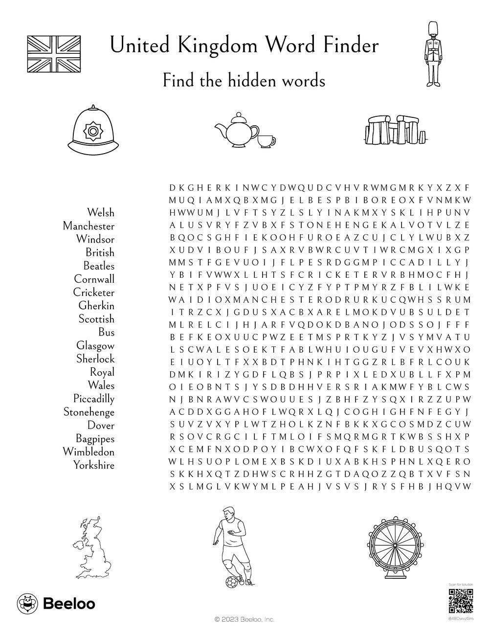 United Kingdom-Themed Word Searches • Beeloo Printable Crafts And with Free Printable Word Search Uk