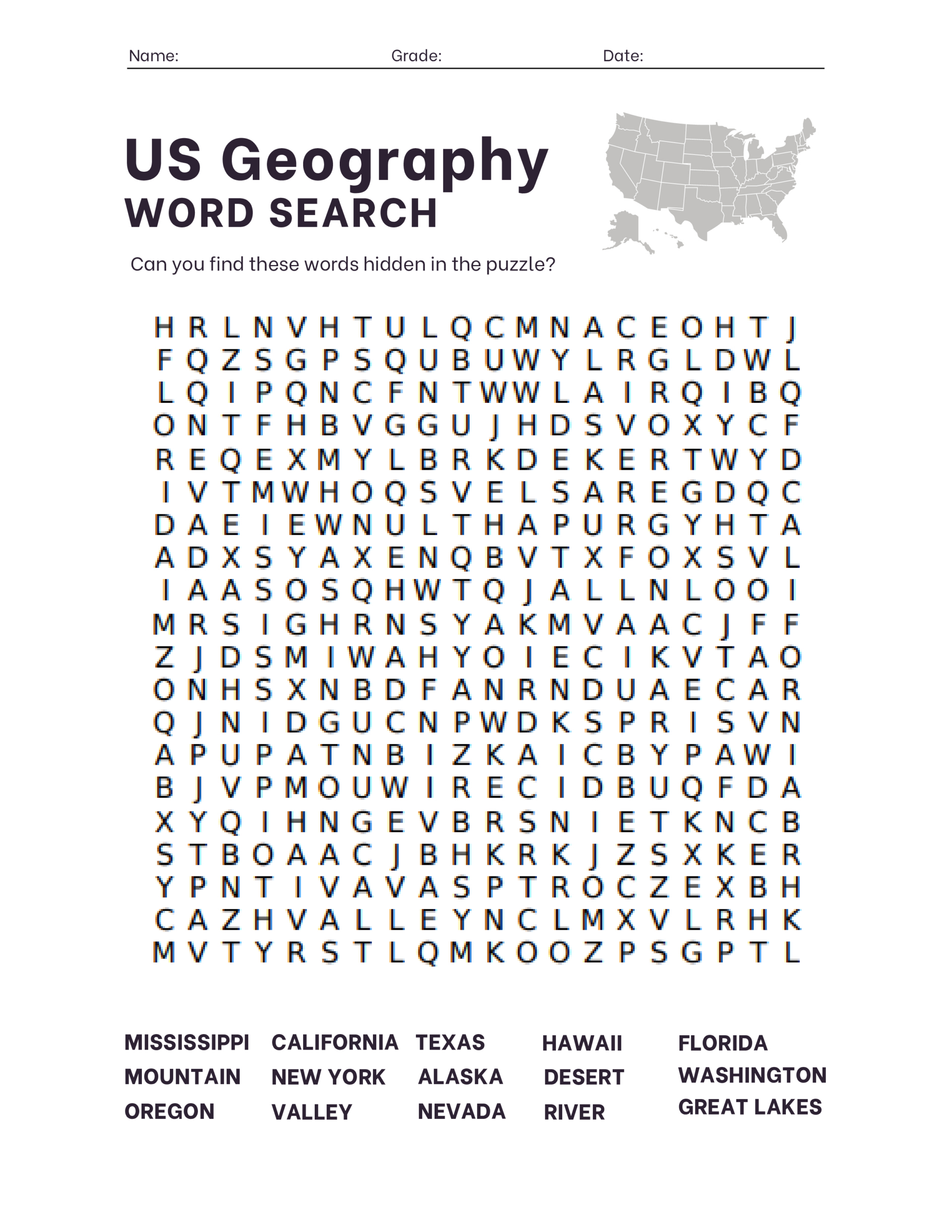 Us Geography Word Search | Education World regarding Printable Word Search Us States