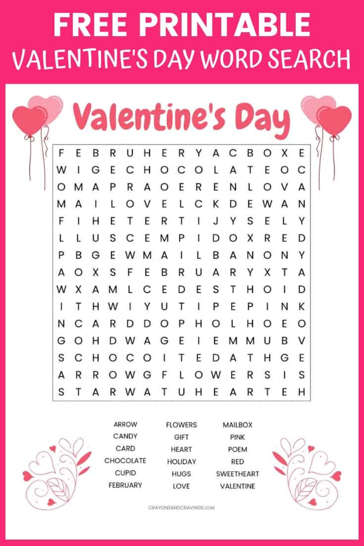 Valentine&amp;#039;S Day Word Search (Free Printable For Kids!) pertaining to Free Printable Valentine Word Searches