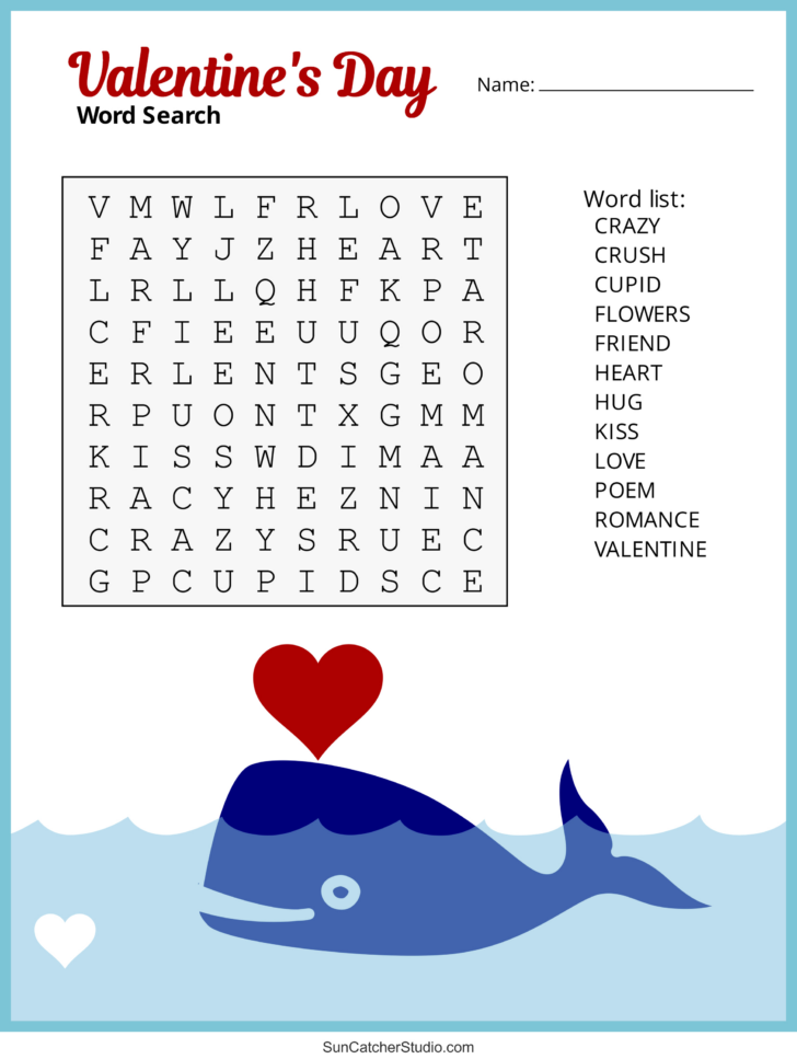 Free Printable Valentine’s Day Word Search