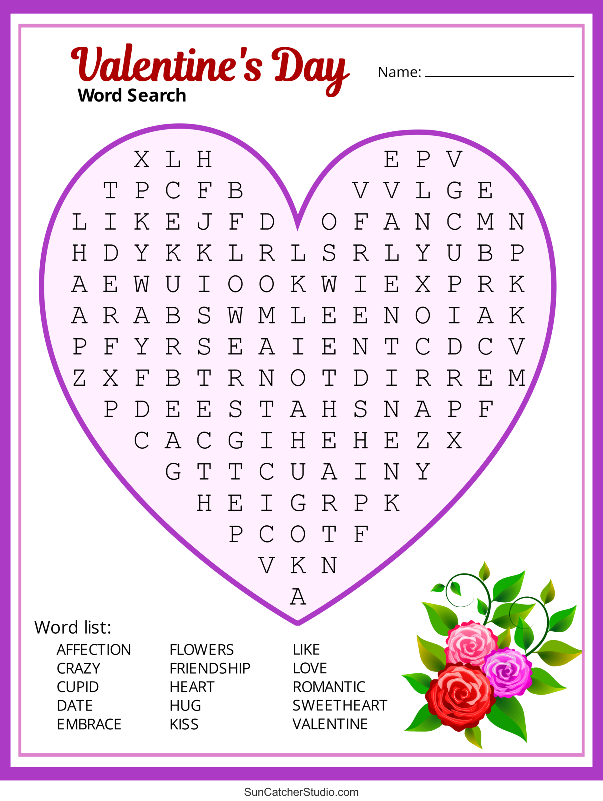 Valentine&amp;#039;S Day Word Search (Free Printable Pdf Puzzles) – Free within Free Printable Valentine&amp;#039;S Day Word Search