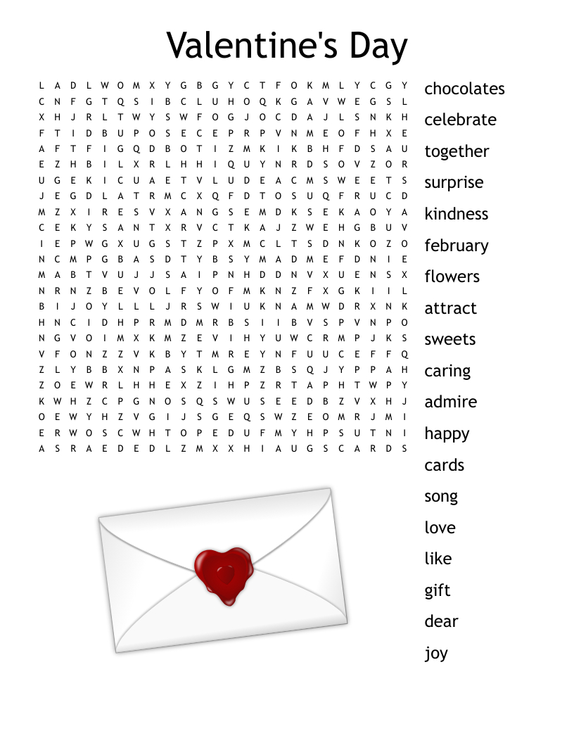 Valentine&amp;#039;S Day Word Search - Wordmint in Valentine&amp;#039;S Day Word Search Printable
