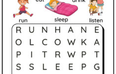 Verbs Word Search Worksheet For Esl And Home Schooling within Printable Word Search Verbs