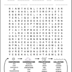 Water Cycle Word Search   Tree Valley Academy For Word Search With Hidden Message Printable