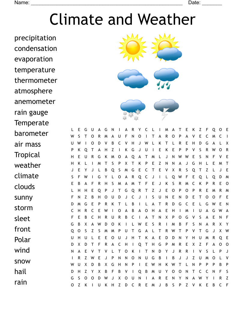 Weather Word Search - Wordmint for Printable Word Search Weather