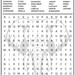 Wild Animals Vocabulary Word Search For Children And English In Printable Word Search English