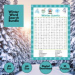 Winter Word Search Bundle | 10 Wordsearches | Printable Puzzle Pdf With Printable Word Search Bundle