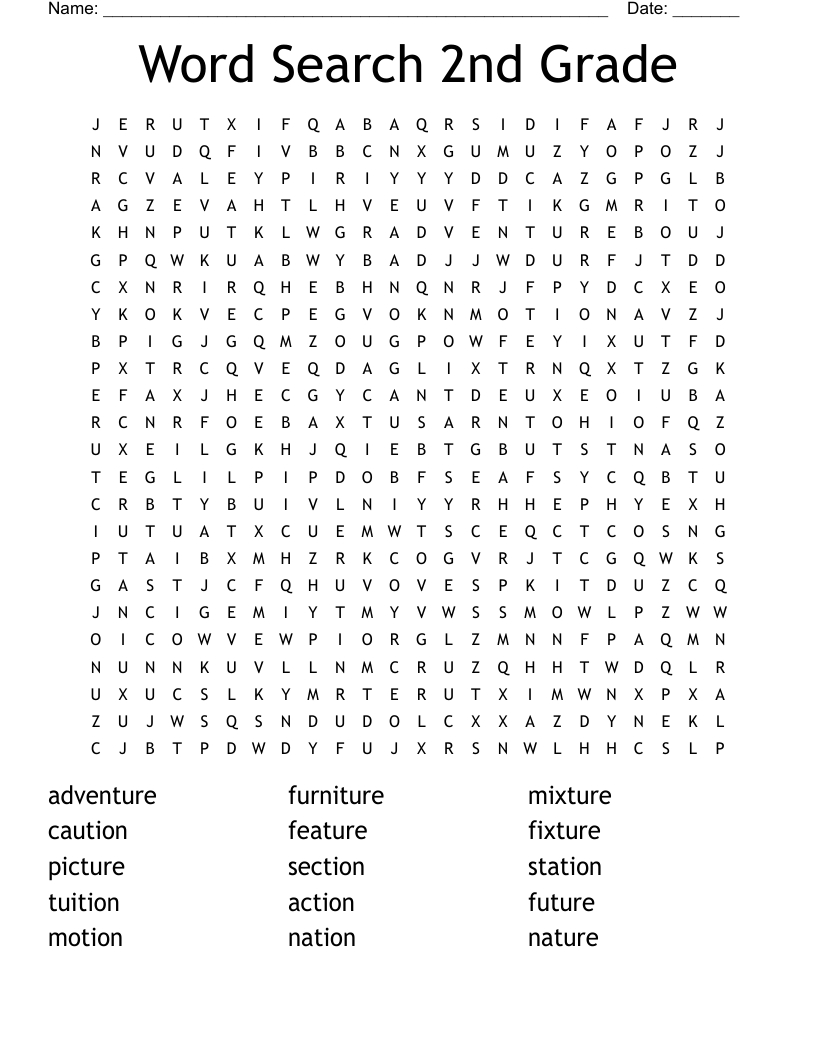 Word Search 2Nd Grade - Wordmint intended for Year 2 Word Search Printable
