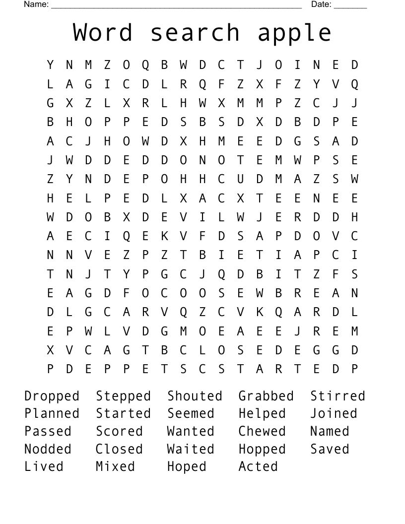Word Search Apple - Wordmint inside Apple Word Search Printable Free