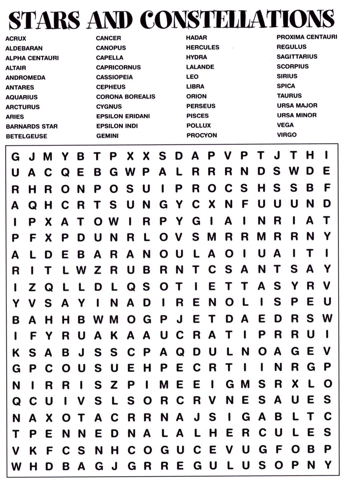 Word Search Resource For Space Science English 2 intended for Science Word Search Puzzles Printable