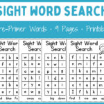 Word Search   Sight Words   Printable   Worksheets   Pre K With Printable Word Search Sight Words