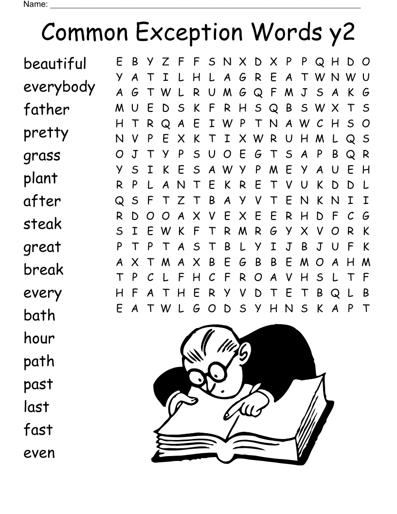 Year 1 Common Exception Words Word Search - Wordmint intended for Ks1 Word Search Printable