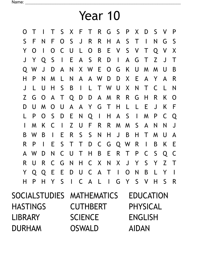 Year 10 Word Search - Wordmint with regard to Printable Word Search Puzzles For 10 Year Olds