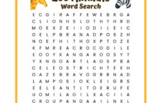 Zoo Animals Word Search Free Printable regarding Free Printable Kids Word Search