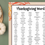 180+ Thanksgiving Words List (Free Printable!) For The Science Of Your Thanksgiving Meal Word Search Answers