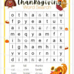1St Grade Thanksgiving Word Search With Answer Key, Printable In Word Search Thanksgiving For First Grade