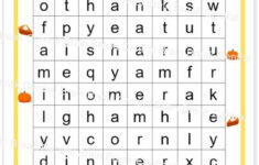 1St Grade Thanksgiving Word Search With Answer Key, Printable with regard to First Thanksgiving Word Search