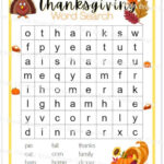 1St Grade Thanksgiving Word Search With Answer Key, Printable With Thanksgiving Word Search For First Grade