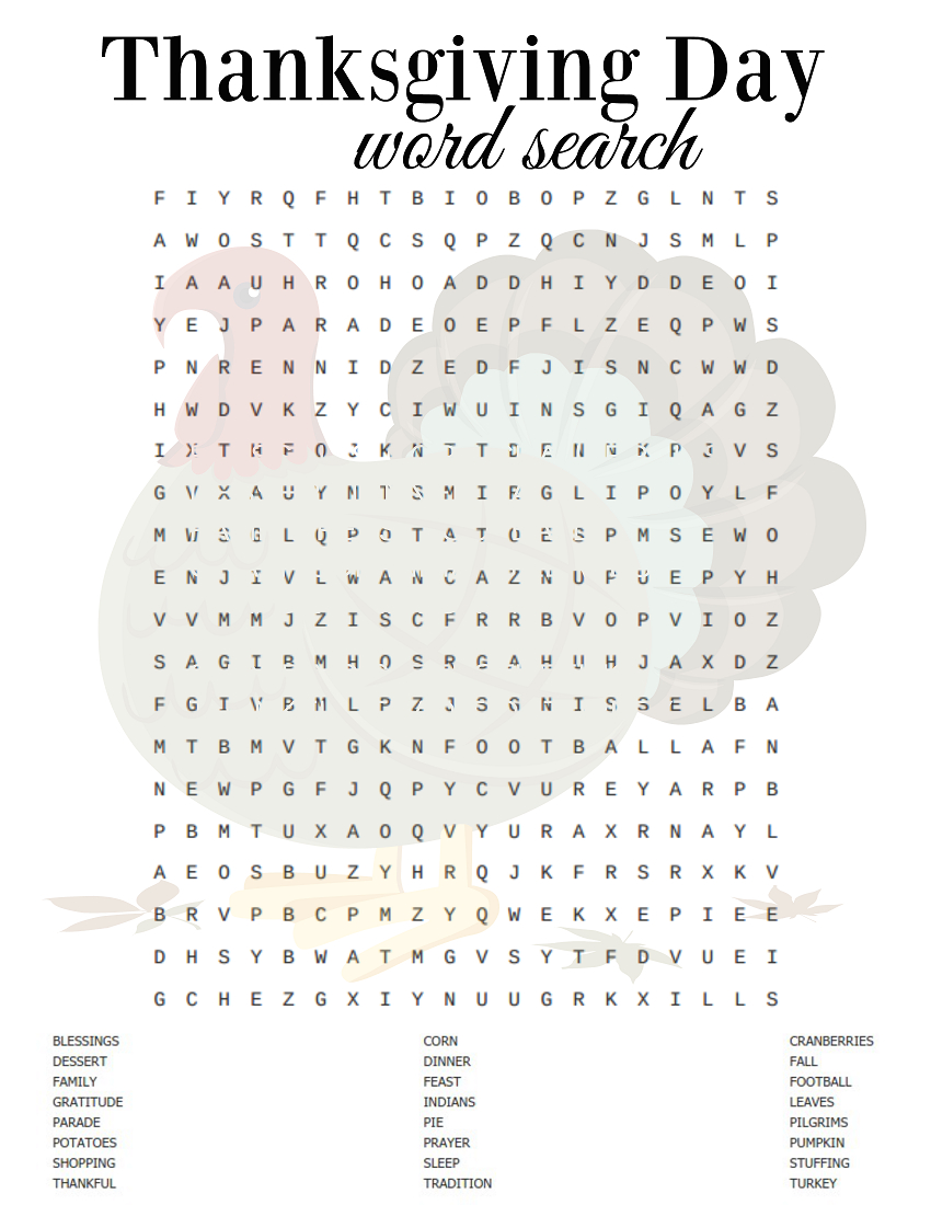 20 Thanksgiving Word Searches - Kitty Baby Love pertaining to Dltk Thanksgiving Word Search