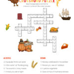 2Nd Grade Thanksgiving Crossword Puzzle With Word Bank And Answer Regarding Second Grade Thanksgiving Word Search