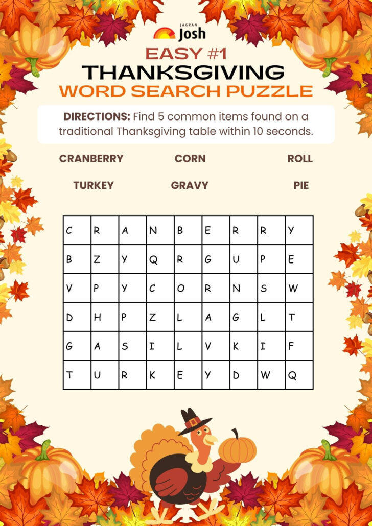 Thanksgiving 2025 Word Search Printable Thanksgiving 2025 Word Search Printable