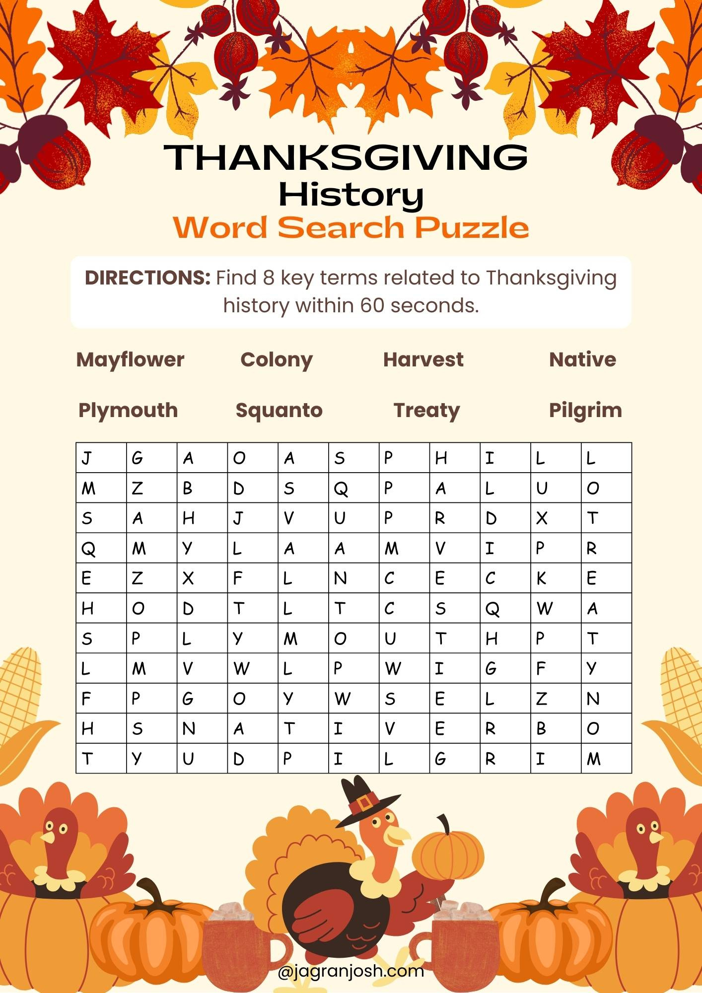 3 Free Thanksgiving 2025 Word Search Puzzles intended for Thanksgiving Word Search History Class