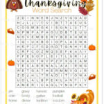3Rd Grade Thanksgiving Word Search With Answer Key, Printable Within 3rd Grade Thanksgiving Word Search
