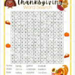4Th Grade Thanksgiving Word Search With Answer Key, Printable   Etsy For 4Th Grade Thanksgiving Word Search