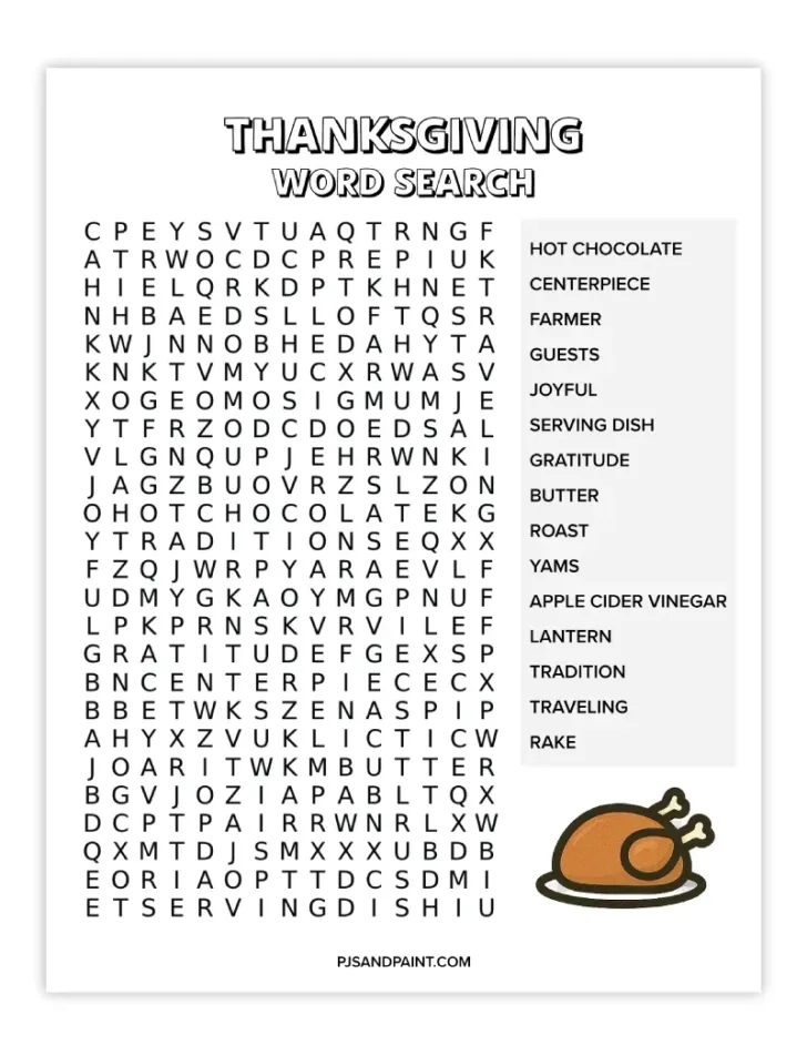Thanksgiving Word Search Printable High School Thanksgiving Word Search Printable High School