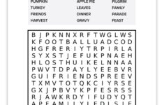8 Free Printable Thanksgiving Word Searches - Pjs And Paint with First Grade Word Search Thanksgiving Free