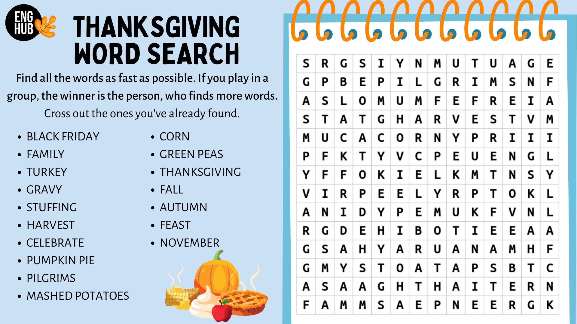 All About Thanksgiving intended for Thanksgiving Word Search Pro