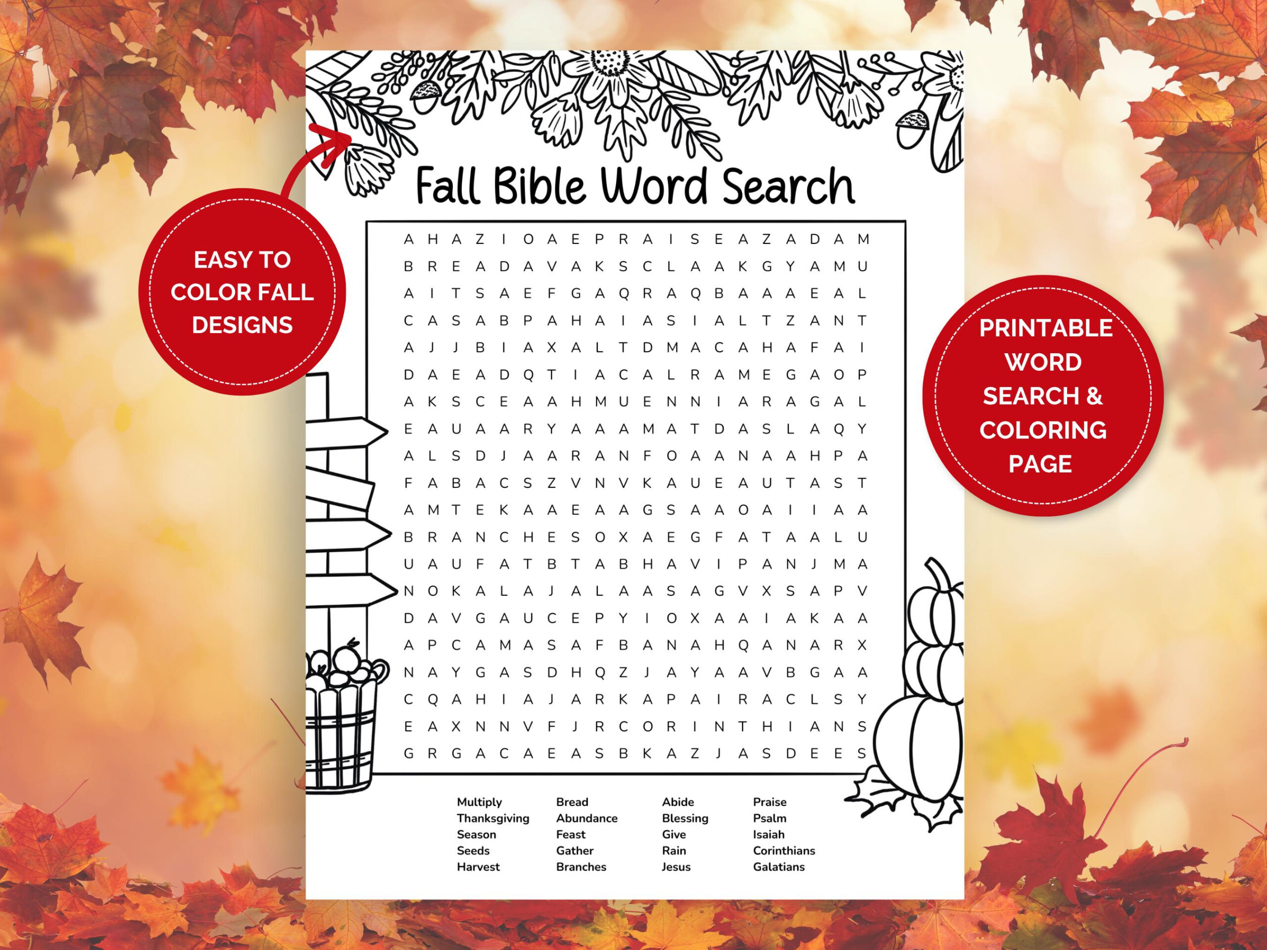Bible Word Search - Etsy pertaining to Isaiah Song Of Thanksgiving Word Search