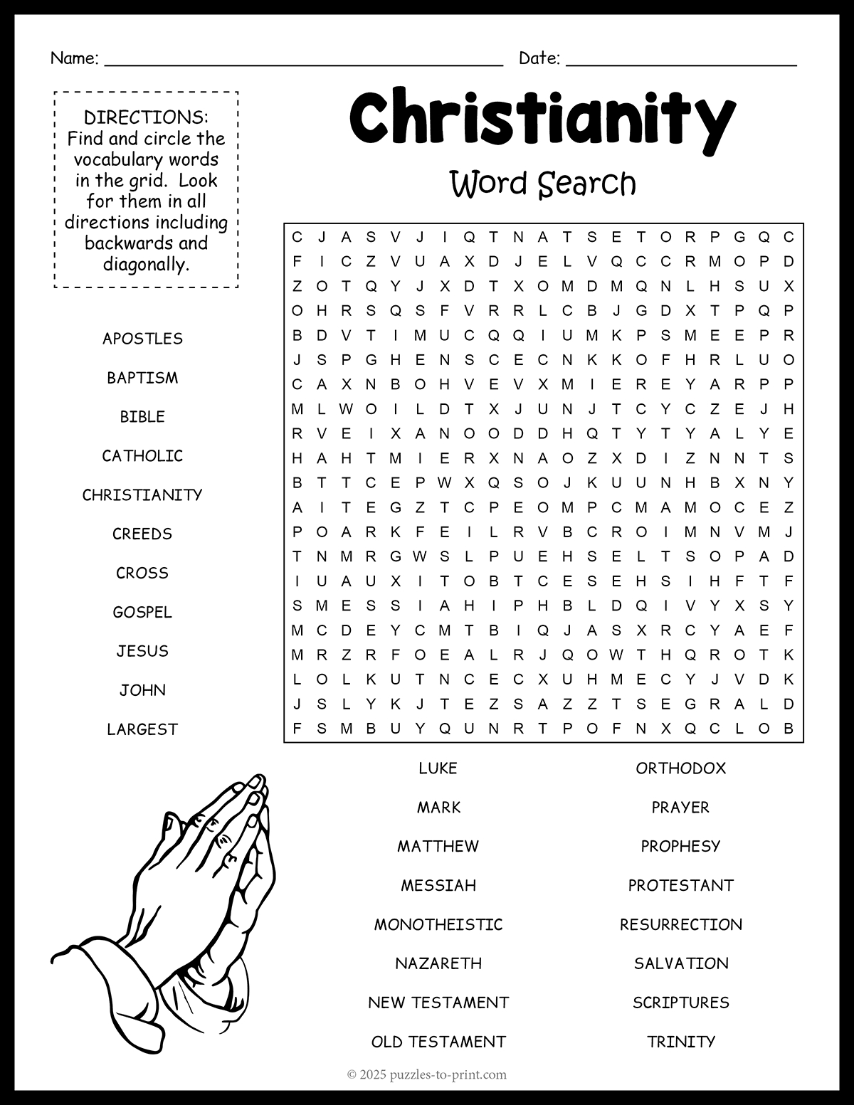 Christianity Word Search pertaining to John Word Search Puzzles Thanksgiving
