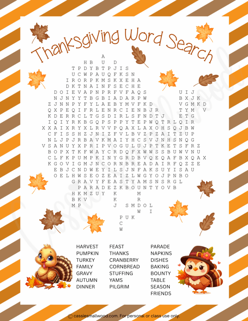 Cute Thanksgiving Word Search Puzzles (With Answers!) - Cassie with Colorful Word Search For Thanksgiving