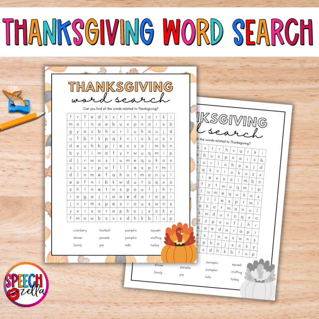 Download 5 Fun And Free Thanksgiving Worksheet Activities inside Thanksgiving Articulation Word Search