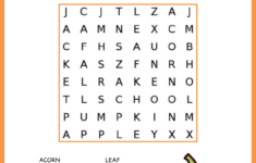 Easy Fall Word Search for Thanksgiving Word Search Simple
