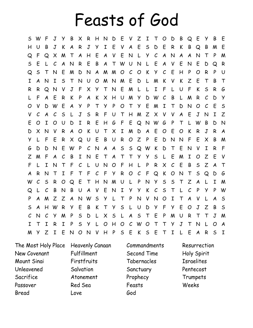 Feasts Of God Word Search - Wordmint with Catholic Thanksgiving Word Search 6Th Grade