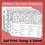 February Word Search Includes Black History Month, Presidents Day Within Thanksgiving Challenge Word Search Answers Rachel Lynette